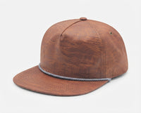 Unstructured 5 panel oil waxed cap with rope