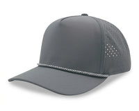 5 Panel Athletic Laser cut Trucker Rope Cap w/ Gray Underbrim