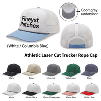 5 Panel Athletic Laser cut Trucker Rope Cap w/ Gray Underbrim