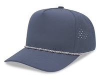 5 Panel Athletic Laser cut Trucker Rope Cap w/ Gray Underbrim