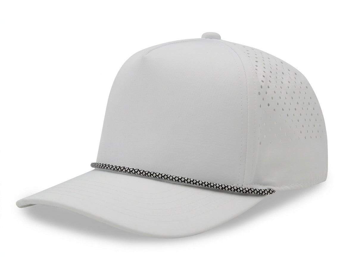 5 Panel Athletic Laser cut Trucker Rope Cap w/ Gray Underbrim