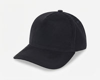 5 Panel PU Leather Corduroy Cap