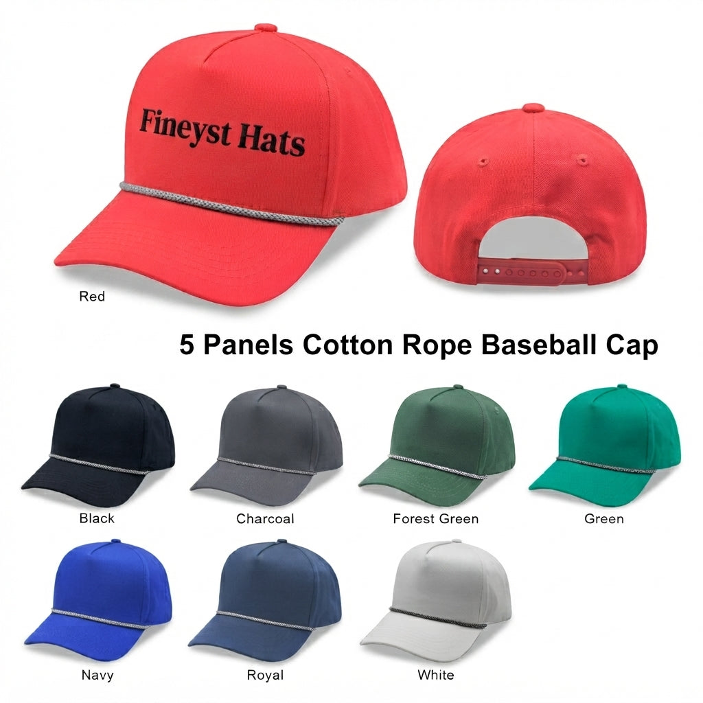 5 Panel High Profile AFrame Golf Cap w/Rope