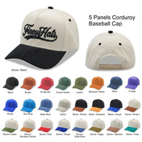 5 Panel Corduroy twotone Snapback Cap