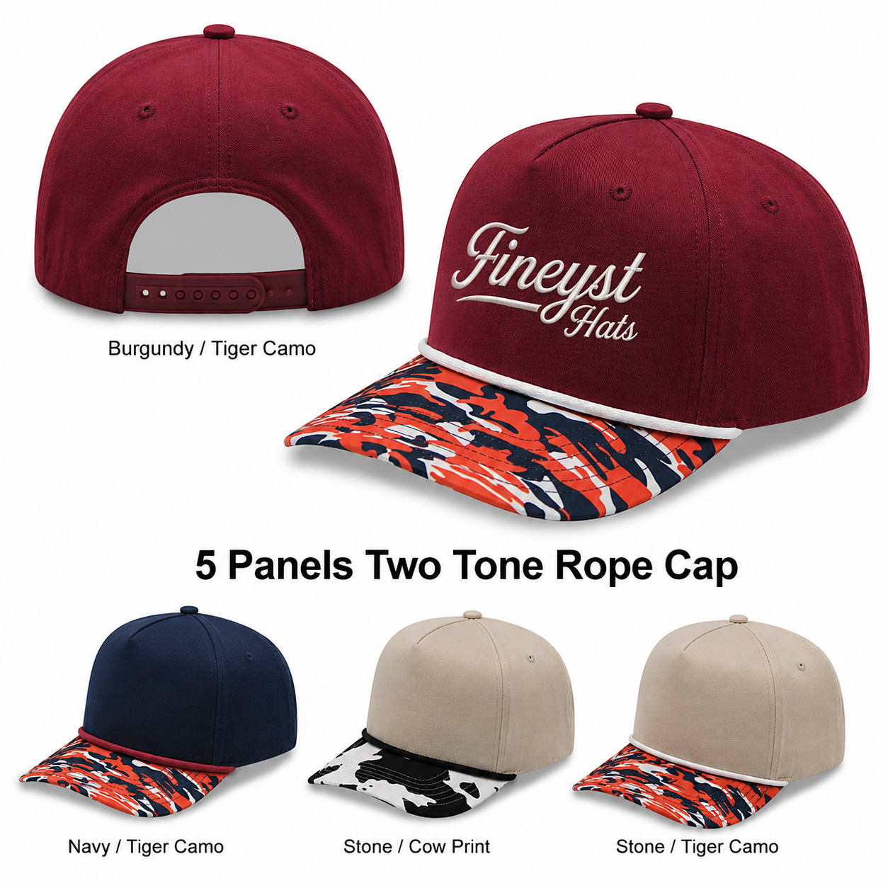 5 Panel Two Tone Rope Cap