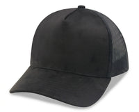5 Panel A Frame Suede Trucker Cap