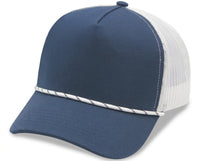 5 Panel A Frame Golf Trucker Cap w/Rope