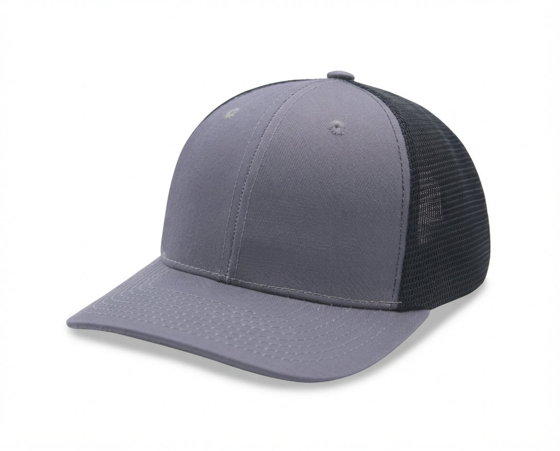 6 Panel Stretch Fit Mesh Back Snapback Trucker Cap