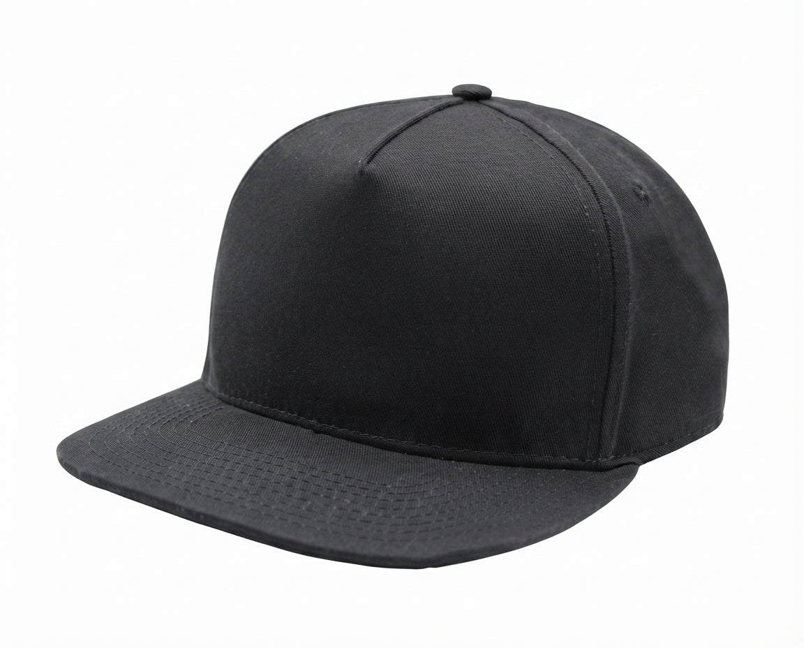 5 Panel Flat Bill Snapback Cap