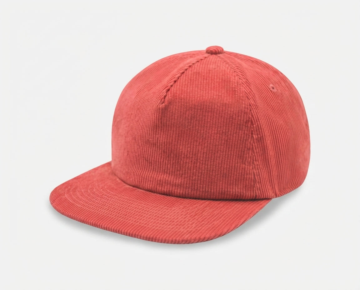 5 Panel Unstructed Corduroy Snapback Hat