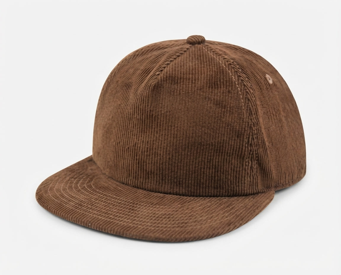 5 Panel Unstructed Corduroy Snapback Hat