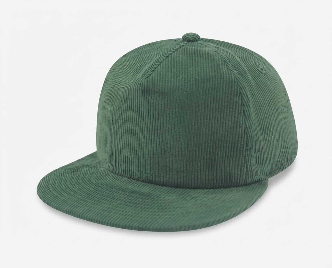 5 Panel Unstructed Corduroy Snapback Hat