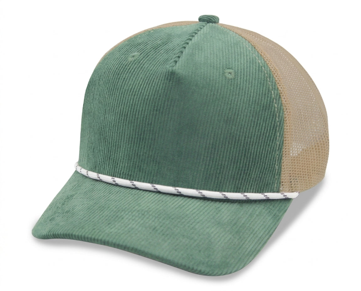 5 Panel Corduroy Rope Trucker Cap