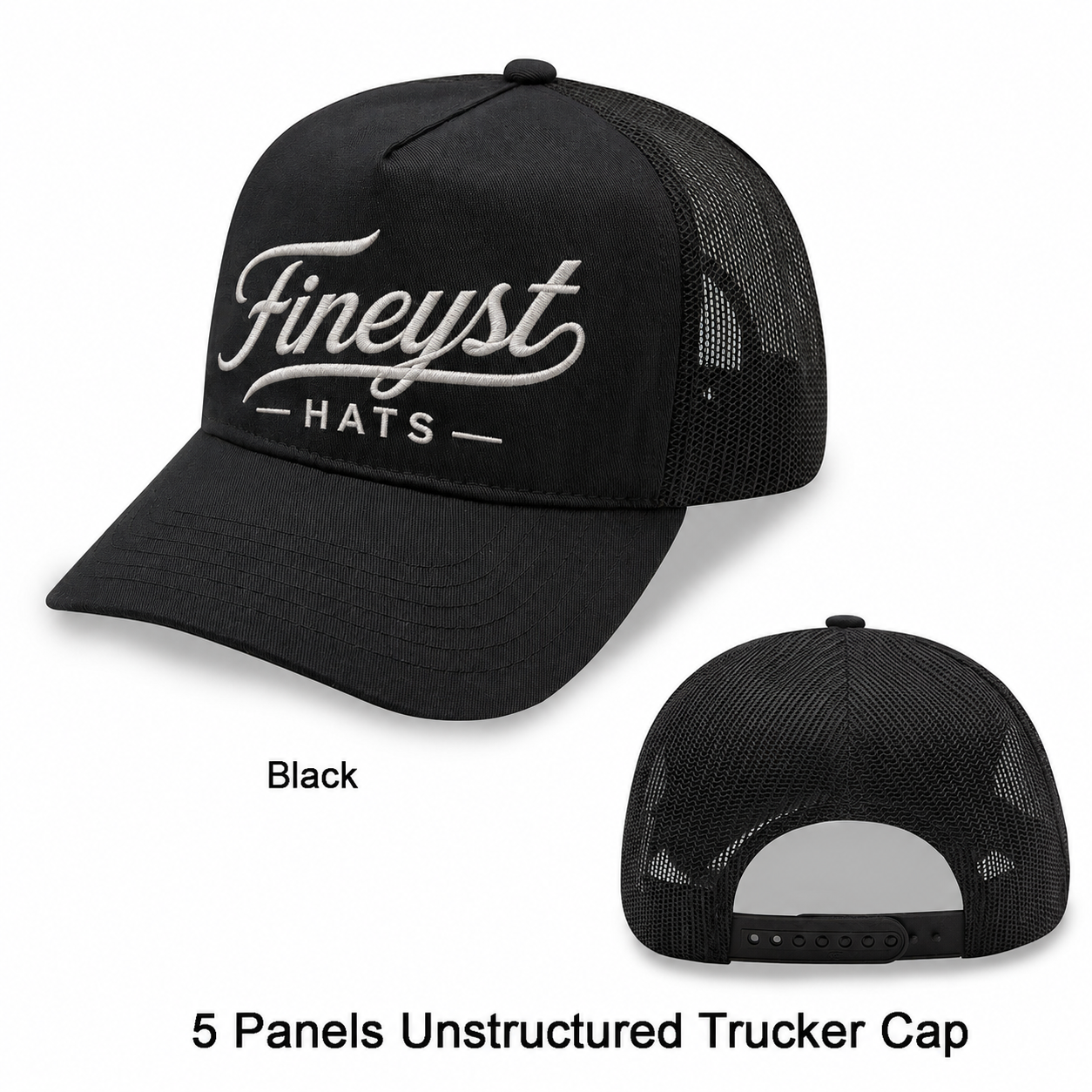 5 Panel Unstructured Trucker Cap