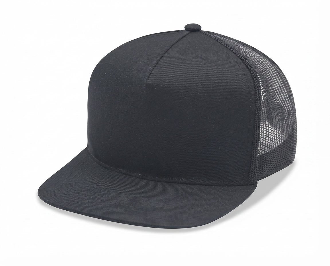 5 Panel Flat Bill Snapback Trucker Cap
