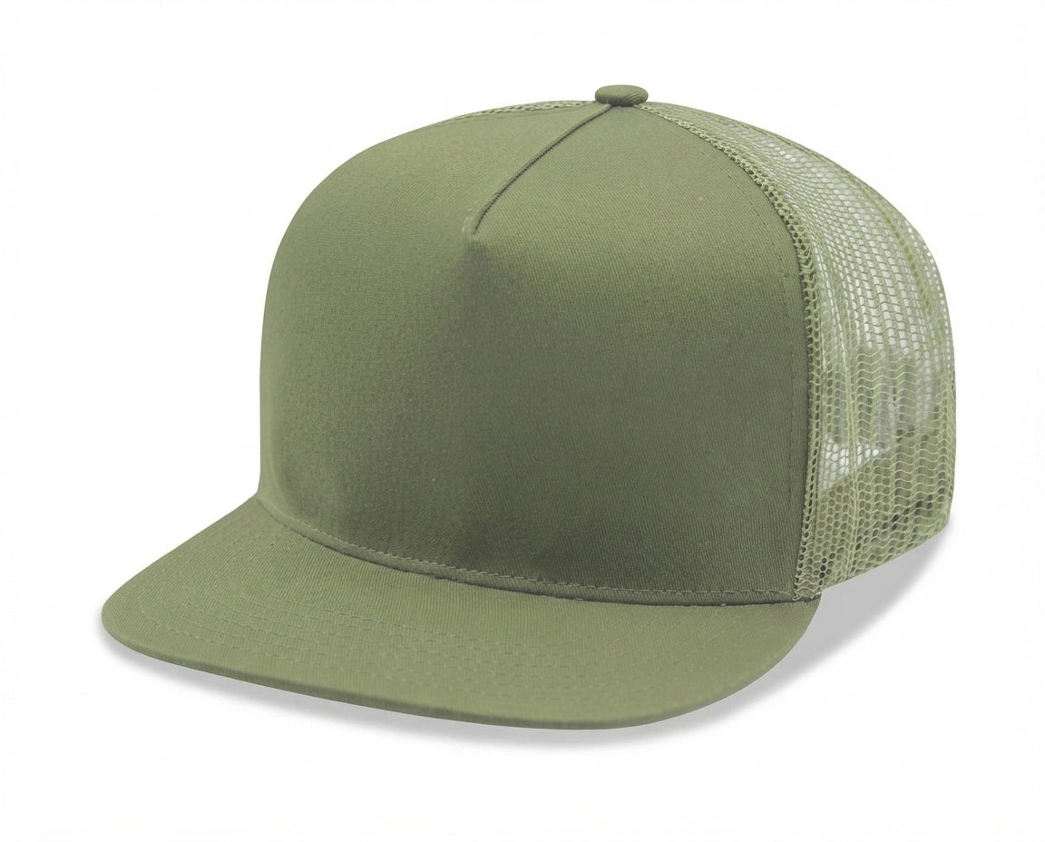 5 Panel Flat Bill Snapback Trucker Cap