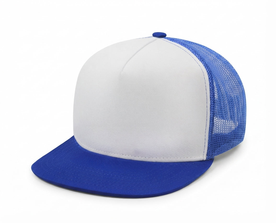 5 Panel Flat Bill Snapback Trucker Cap