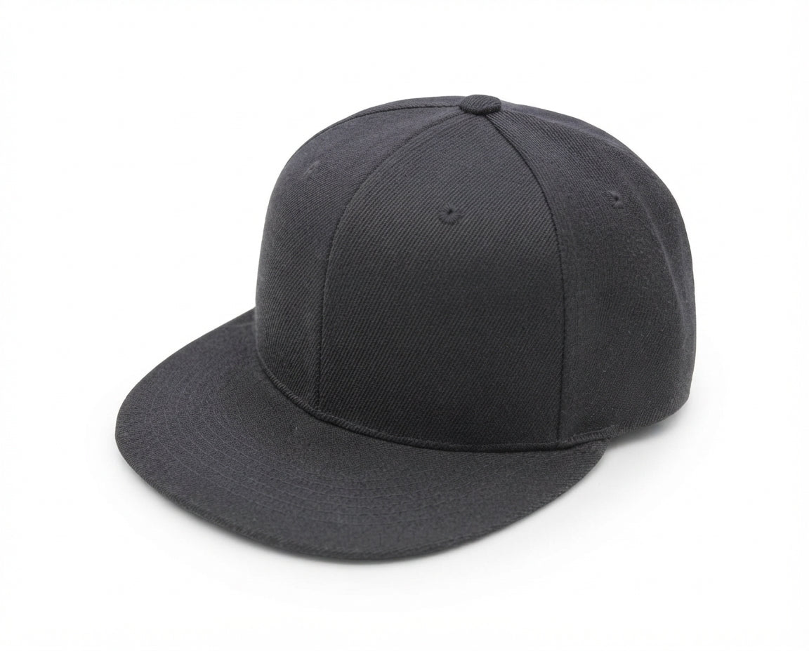 6 Panel Fitted Flat Bill Cap