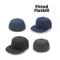 6 Panel Fitted Flat Bill Cap