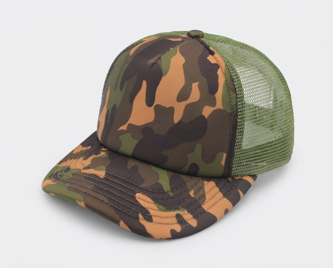 5 Panel High Profile Foam Mesh Back Trucker Cap