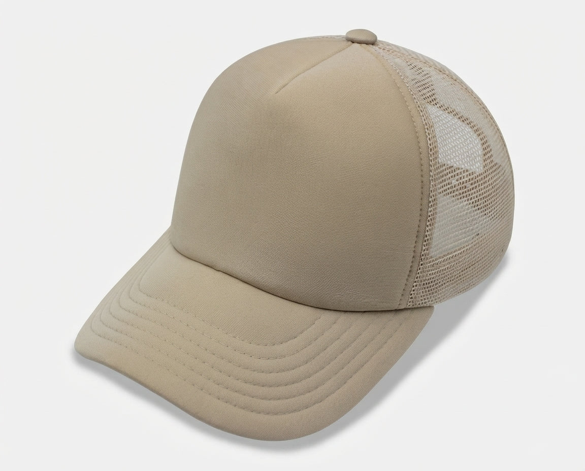 5 Panel High Profile Foam Mesh Back Trucker Cap