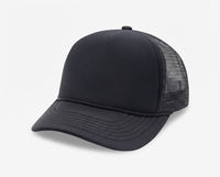 5 Panel High Profile Foam Mesh Back Trucker Cap w/Rope