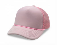 5 Panel High Profile Foam Mesh Back Trucker Cap w/Rope