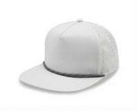 5 Panel Water Proof Nylon Hat w/Laser Cut Mesh Back
