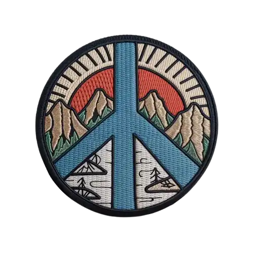round natural peace iron on patch - custom patch by Fineyst Patches