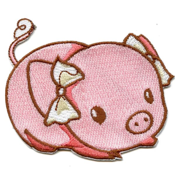 Coquette Girly Pig Embroidered Patch