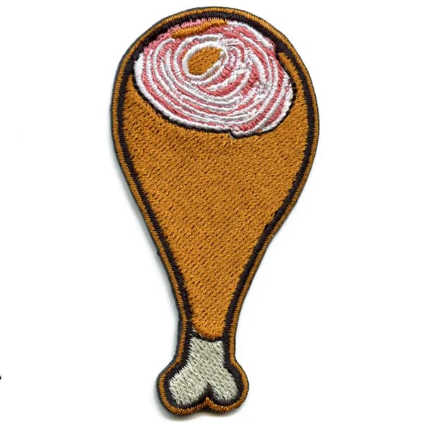 Turkey Leg Emoticon Embroidered Patch