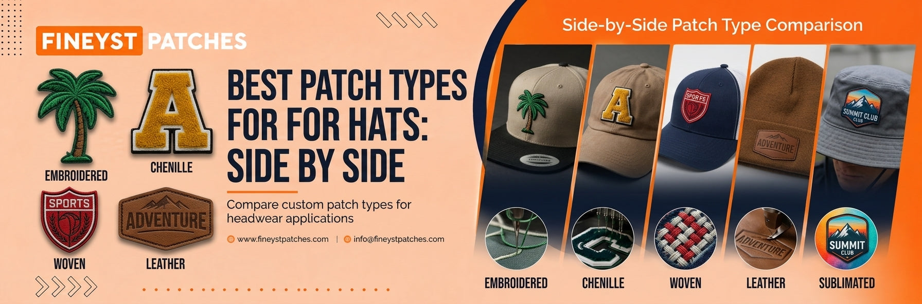 Best Patch Types for Hats: Side by Side