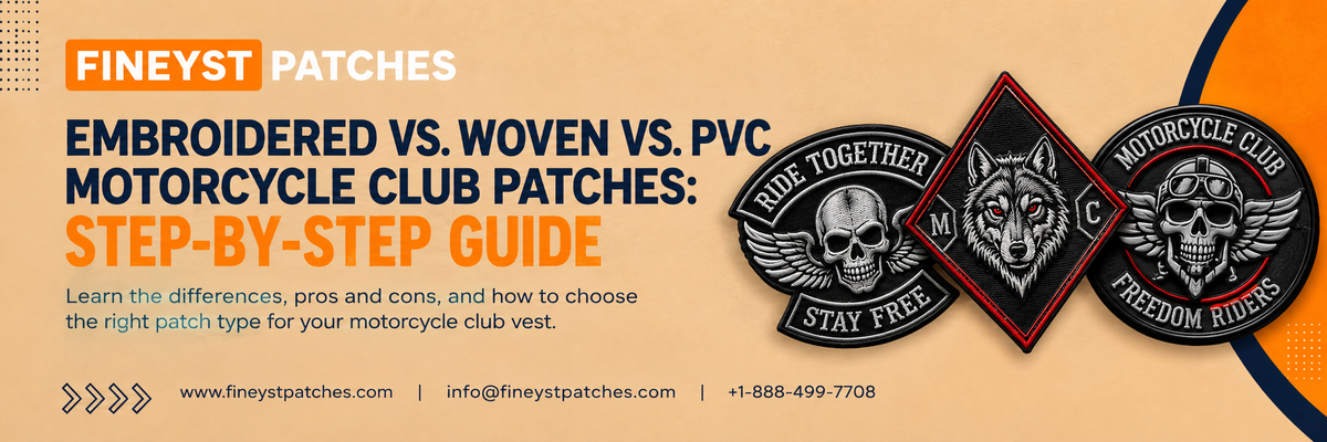 Embroidered vs. Woven vs. PVC Motorcycle Club Patches: Step-by-Step Guide