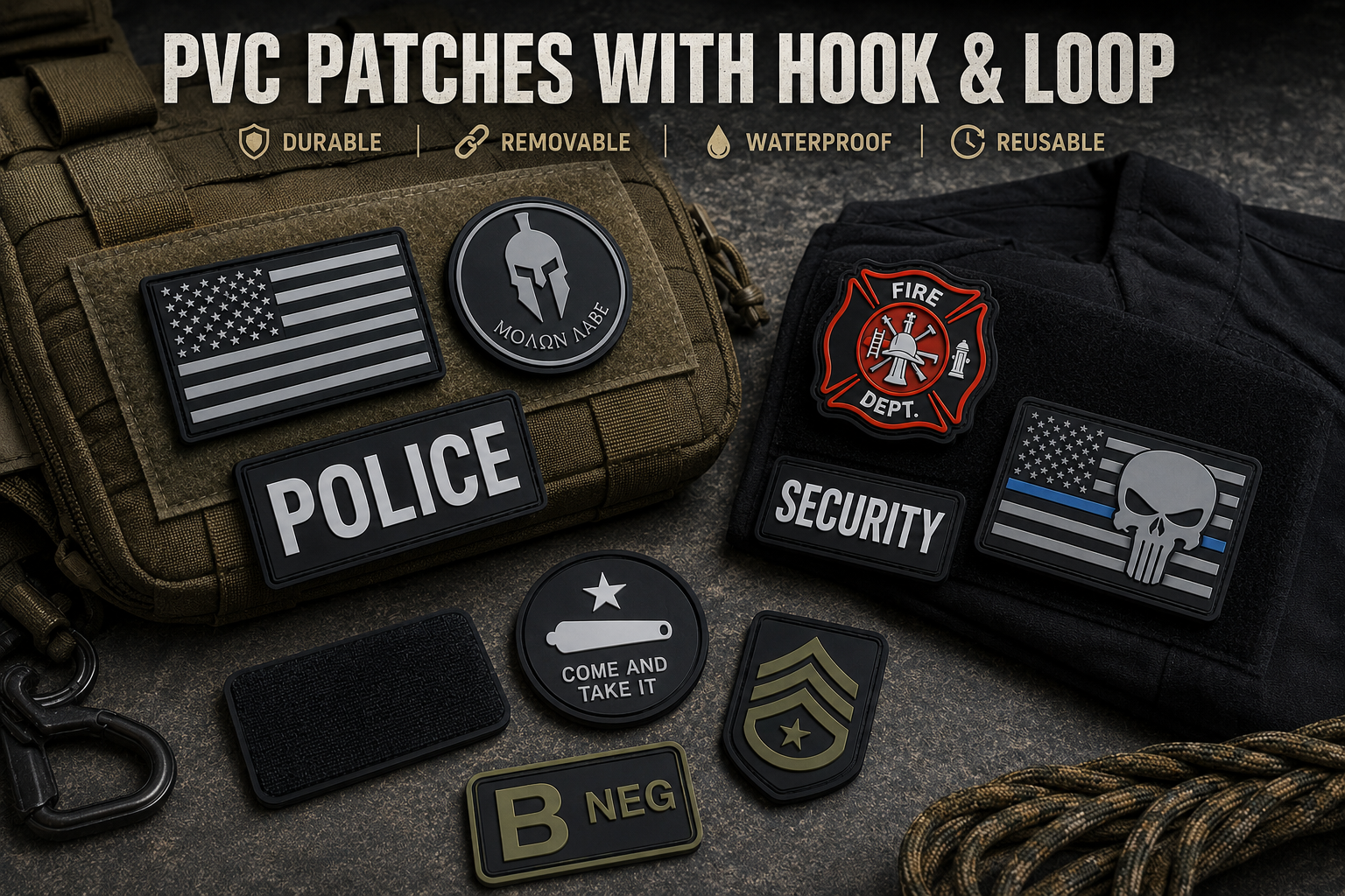 PVC Patches with Hook & Loop