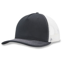 5 Panel 112FP Premier Trucker Cap in black and white - Fineyst Patches