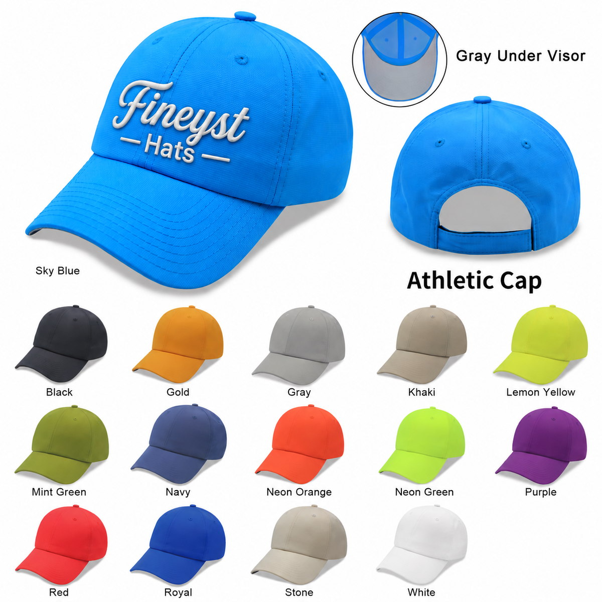 6 Panel Athletic Quick Dry Cap
