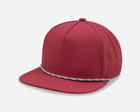 5 Panel Water Proof Nylon Hat w/Laser Cut Mesh Back