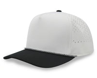 5 Panel Athletic Laser cut Trucker Rope Cap w/ Gray Underbrim