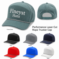 Sport Trucker Cap w/Laser Cut Mesh Back Rope Visor