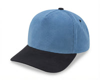 5 Panel PU Leather Corduroy Cap