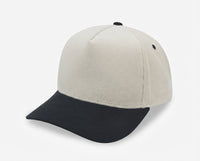5 Panel PU Leather Corduroy Cap