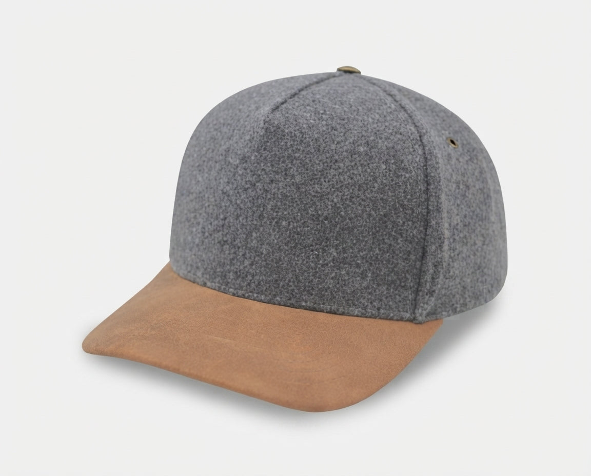 5 Panel Melton Wool Suede Cap