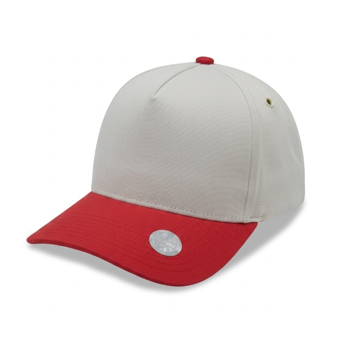 5 Panel 2Tone Snapback Cap w/ Gray Underbrim - View 5