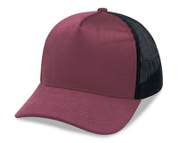 5 Panel A Frame Suede Trucker Cap