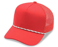 5 Panel A Frame Golf Trucker Cap w/Rope