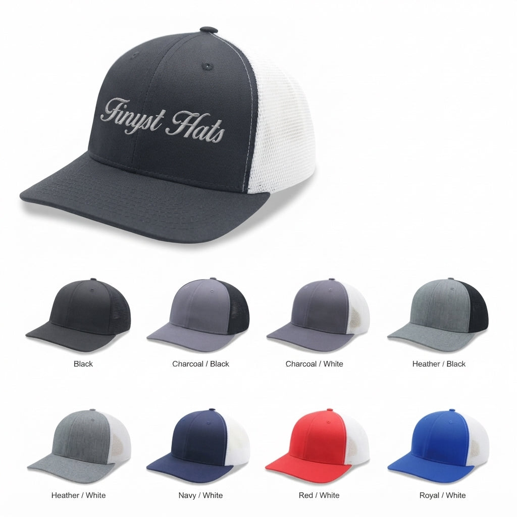 6 Panel Stretch Fit Mesh Back Snapback Trucker Cap