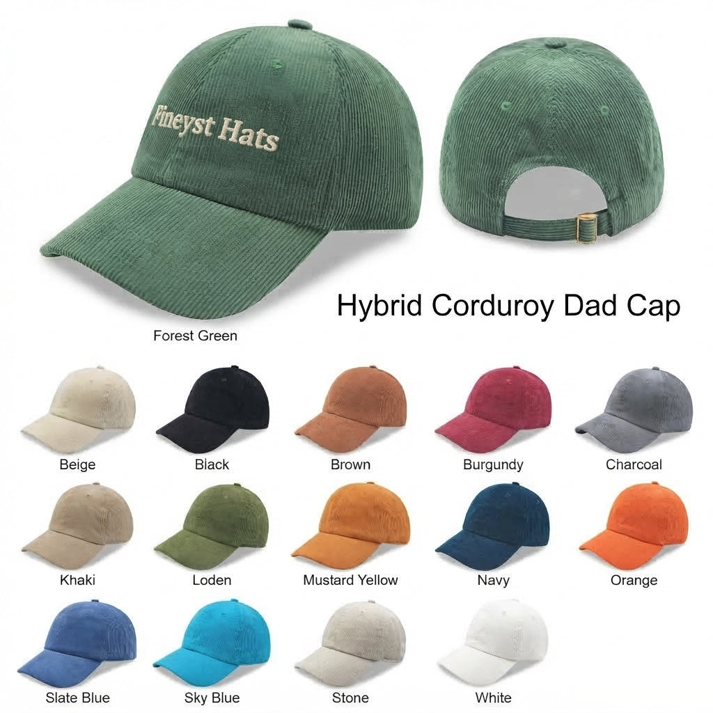 6 Panel Hybrid Corduroy Relaxed Golf Hat Dad Cap