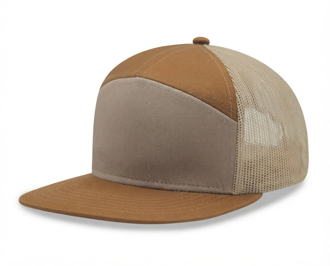 7 panel Hybrid trucker cap