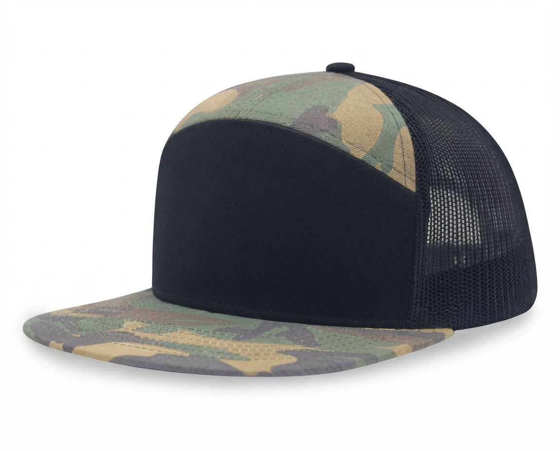 7 panel Hybrid trucker cap