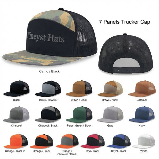 7 panel Hybrid trucker cap